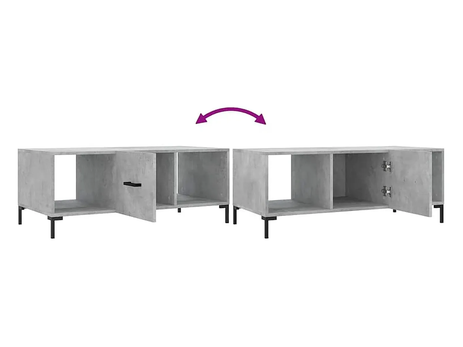 vidaxl Mesa de centro 102x50x40 cm madeira processada cinza cimento^ Mesa De Centro