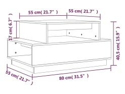 vidaxl Mesa de centro 80x55x40,5 cm madeira de pinho maciça^ Mesa De Centro