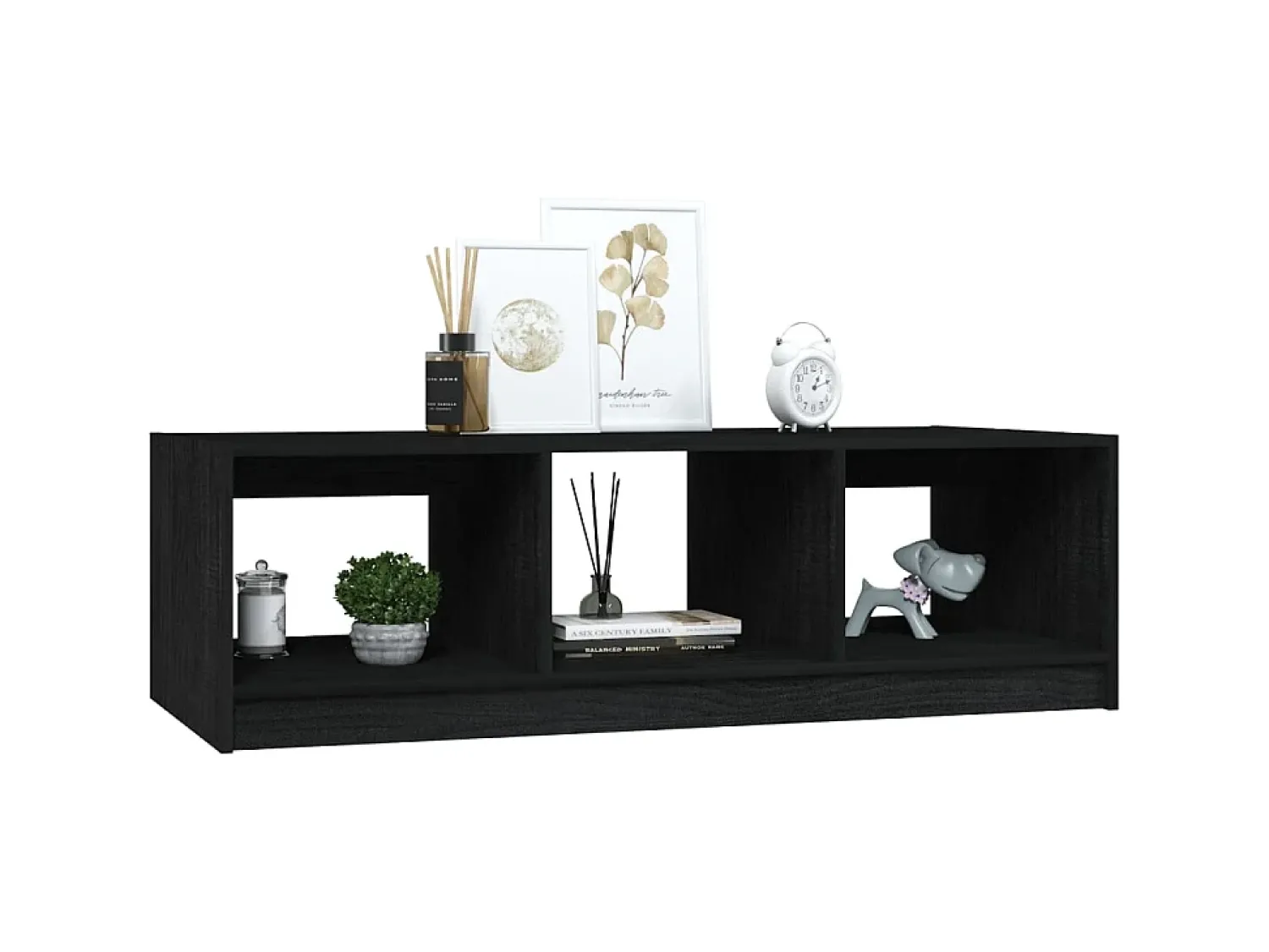 Mesa De Centro| Mesa de centro 110x50x34 cm madeira de pinho maciça PT705552 Preto