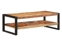 New vidaxl Mesa de centro 120x60x40 cm madeira recuperada maciça Natural claro