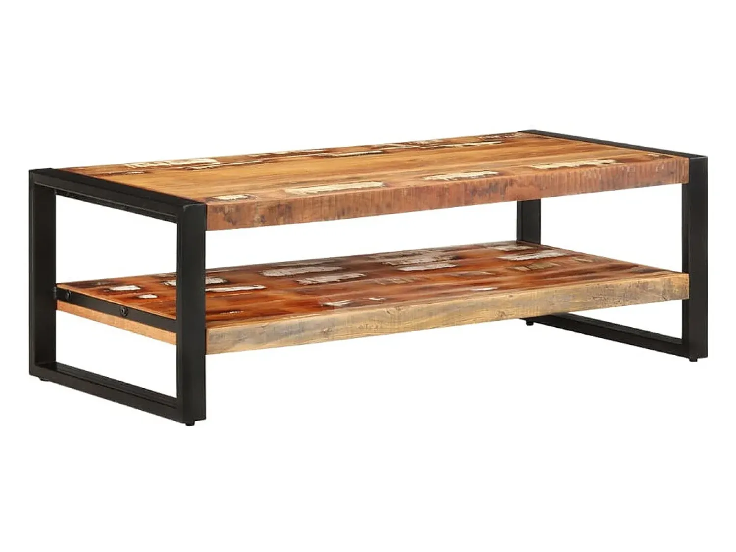 New vidaxl Mesa de centro 120x60x40 cm madeira recuperada maciça Natural claro