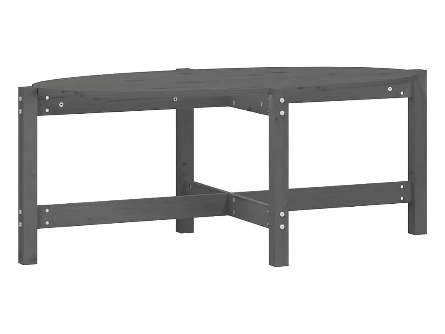 New Mesa de centro 118x63x45 cm madeira de pinho maciça cinza PT630923 Cinzento