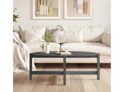 New Mesa de centro 118x63x45 cm madeira de pinho maciça cinza PT630923 Cinzento