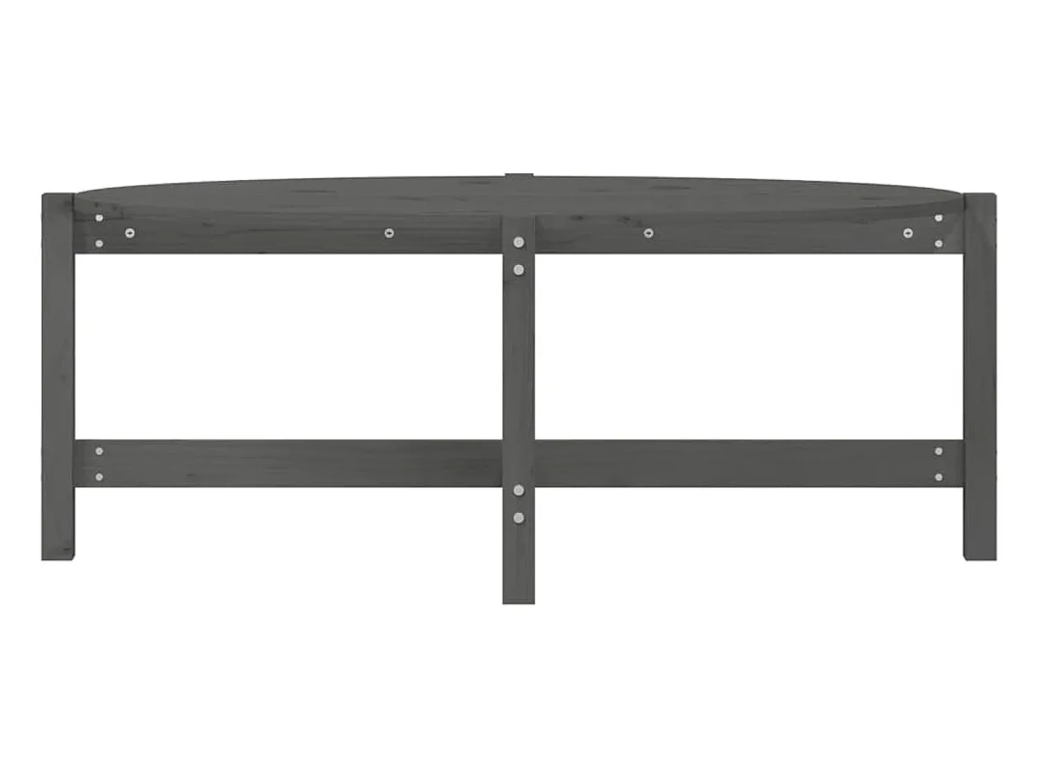 New Mesa de centro 118x63x45 cm madeira de pinho maciça cinza PT630923 Cinzento