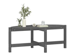 New Mesa de centro 118x63x45 cm madeira de pinho maciça cinza PT630923 Cinzento