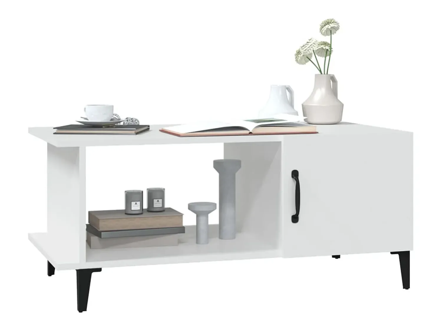 Mesa De Centro*vidaxl Mesa de centro 90x50x40 cm madeira processada Branco
