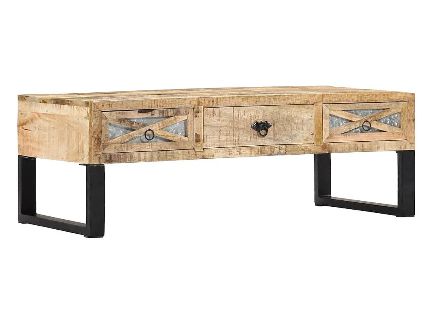 Clearance vidaxl Mesa de centro 110x50x38 cm madeira de mangueira maciça Natural claro