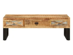 Clearance vidaxl Mesa de centro 110x50x38 cm madeira de mangueira maciça Natural claro