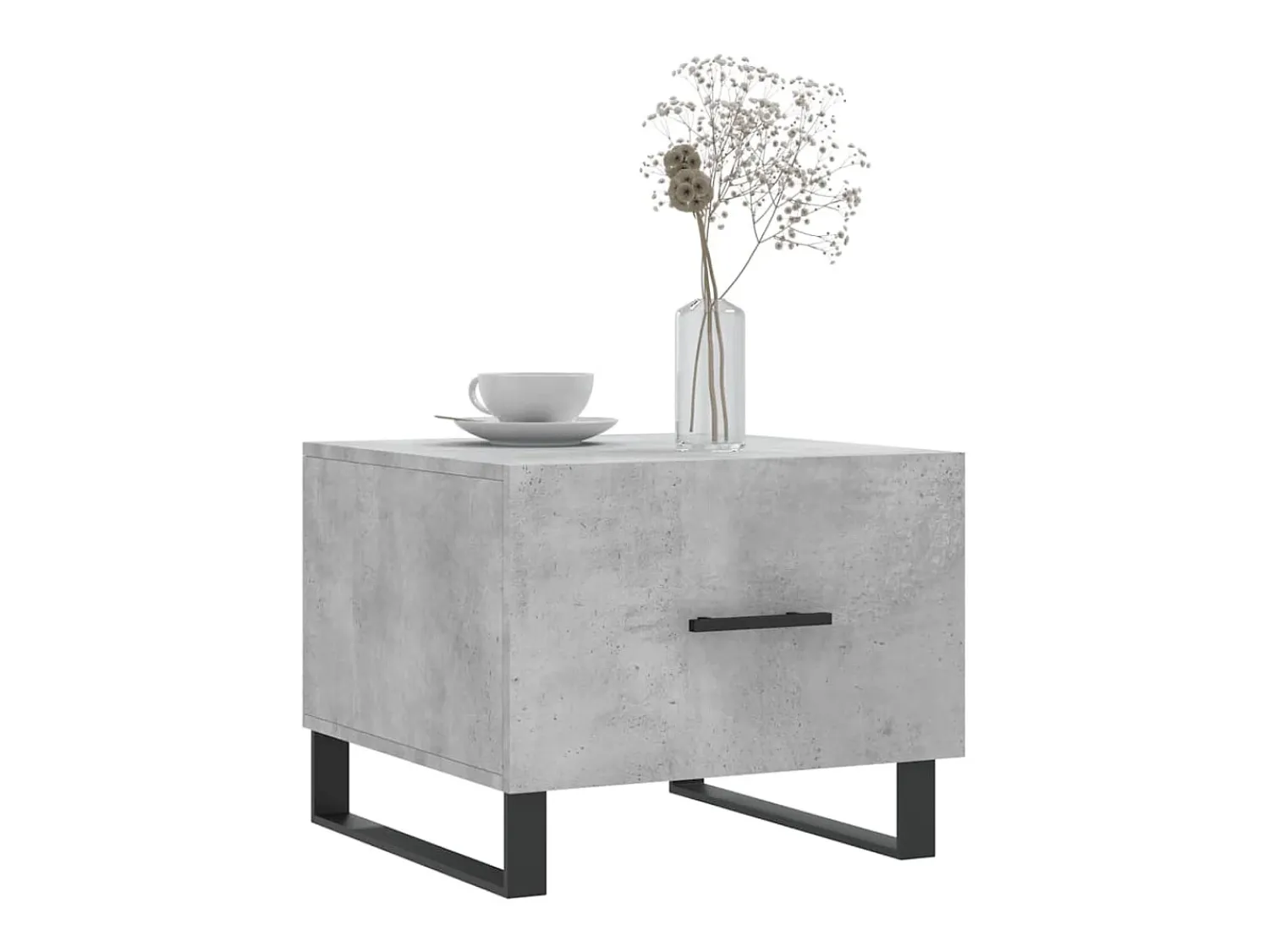 Mesa De Centro| Mesa de centro 50x50x40 cm madeira processada cinza cimento PT547572 Cinzento