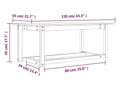 Mesa De Centro|vidaxl Mesa de centro 110x55x45 cm madeira de pinho maciça Branco