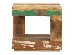 Mesa De Apoio| Mesa de centro 45x45x40 cm madeira recuperada maciça PT890798 Natural claro