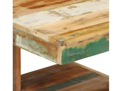 Mesa De Apoio| Mesa de centro 45x45x40 cm madeira recuperada maciça PT890798 Natural claro
