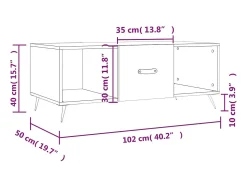 Hot vidaxl Mesa de centro 102x50x40 cm madeira processada Branco