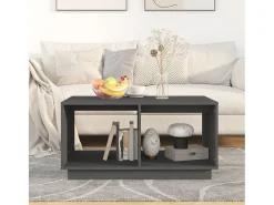 Mesa De Centro| Mesa de centro 80x50x40 cm madeira de pinho maciça cinza PT862033 Cinzento