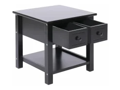Mesa De Centro* Mesa de centro 40x40x40 cm madeira de paulownia PT214022 Preto