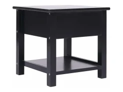 Mesa De Centro* Mesa de centro 40x40x40 cm madeira de paulownia PT214022 Preto