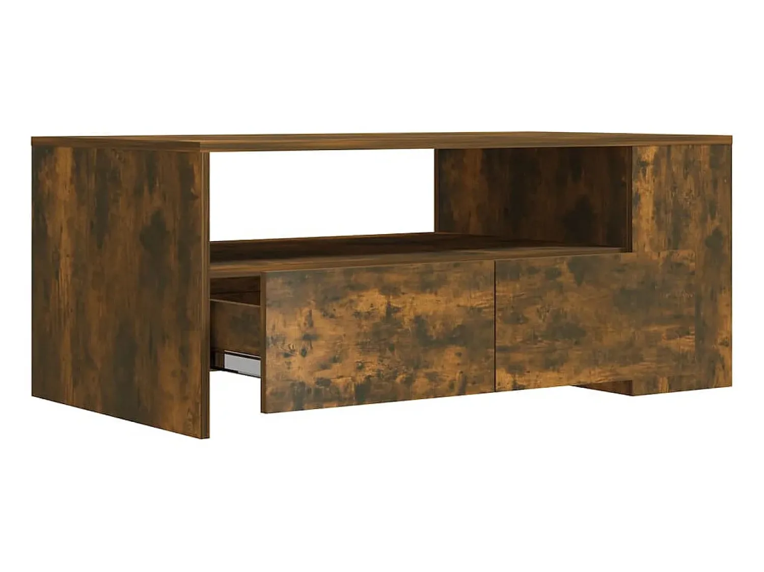 vidaxl Mesa de centro 102x55x42 cm madeira processada carvalho fumado^ Mesa De Centro