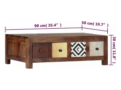 Clearance vidaxl Mesa de centro 90x50x30 cm madeira de acácia maciça Natural claro