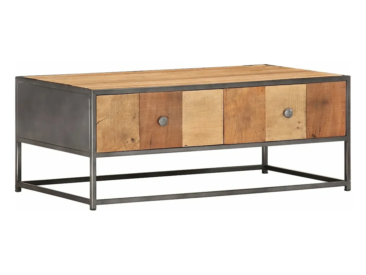 vidaxl Mesa de centro 90x50x35 cm madeira recuperada maciça Natural claro