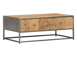 vidaxl Mesa de centro 90x50x35 cm madeira recuperada maciça Natural claro