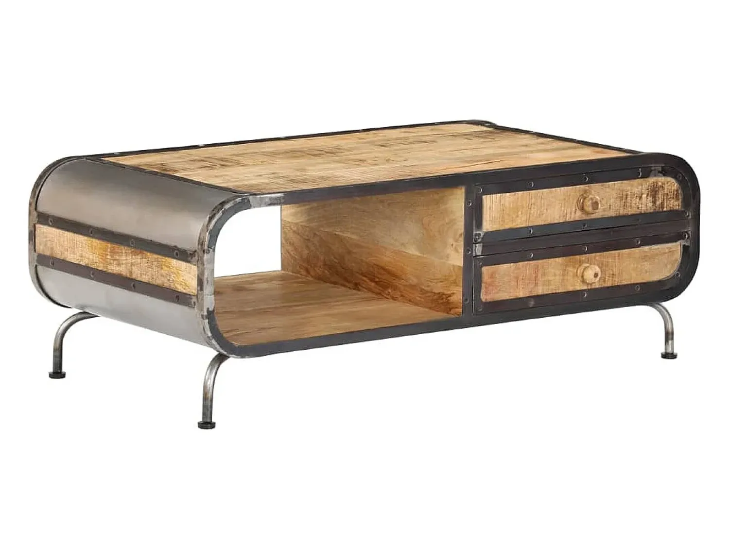 Mesa De Centro*vidaxl Mesa de centro 100x50x35 cm madeira de mangueira maciça Natural claro