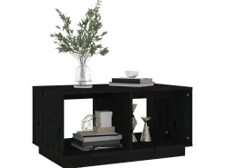 Mesa De Centro| Mesa de centro 80x50x40 cm madeira de pinho maciça PT233258 Preto