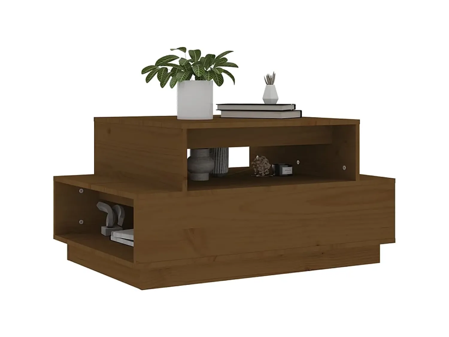 Mesa De Centro* Mesa de centro 80x55x40,5 cm madeira pinho maciça -mel PT181958 Castanho