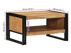 Mesa De Centro*vidaxl Mesa de centro 70x50x38 cm madeira de acácia maciça Natural claro