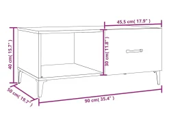Sale vidaxl Mesa de centro 90x50x40 cm madeira processada Branco