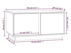 vidaxl Mesa de centro 80x50x40 cm madeira de pinho maciça castanho-mel^ Mesa De Centro