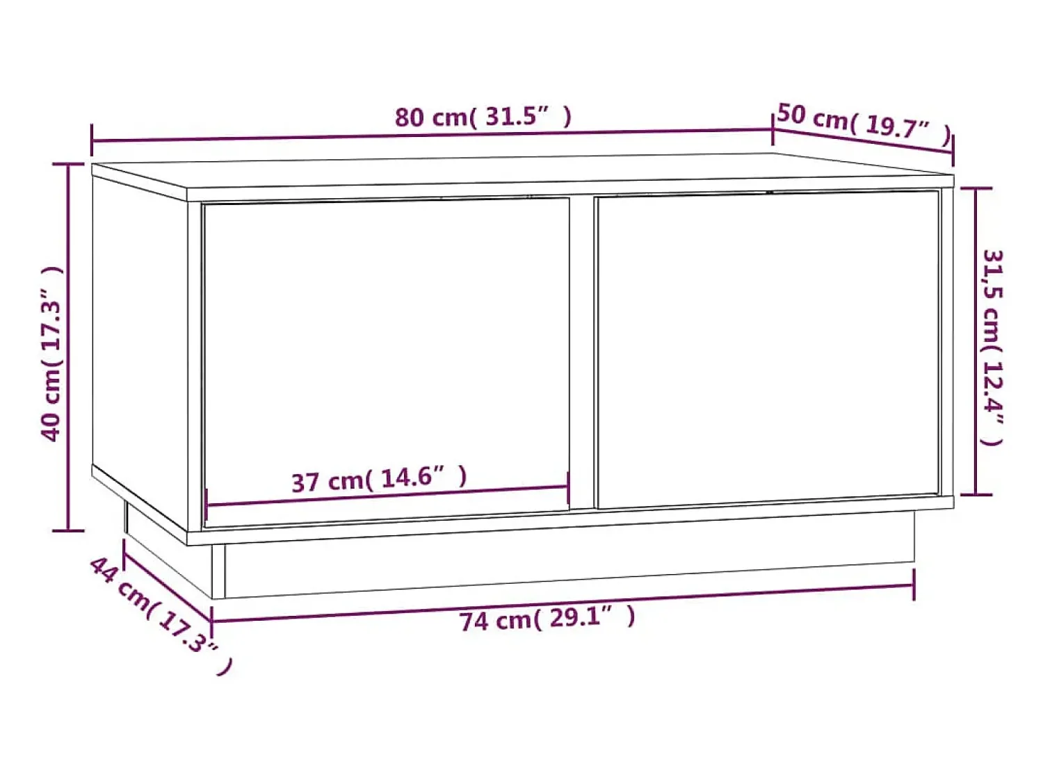 vidaxl Mesa de centro 80x50x40 cm madeira de pinho maciça castanho-mel^ Mesa De Centro