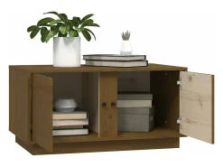 vidaxl Mesa de centro 80x50x40 cm madeira de pinho maciça castanho-mel^ Mesa De Centro