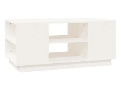 Best Mesa de centro 90x49x40,5 cm madeira de pinho maciça PT749540 Branco