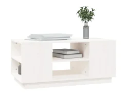 Best Mesa de centro 90x49x40,5 cm madeira de pinho maciça PT749540 Branco