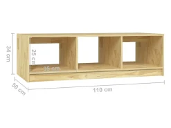Mesa De Centro*vidaxl Mesa de centro 110x50x34 cm madeira de pinho maciça Natural claro