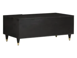 New Mesa de centro 100x54x40 cm madeira de mangueira maciça PT412550 Preto