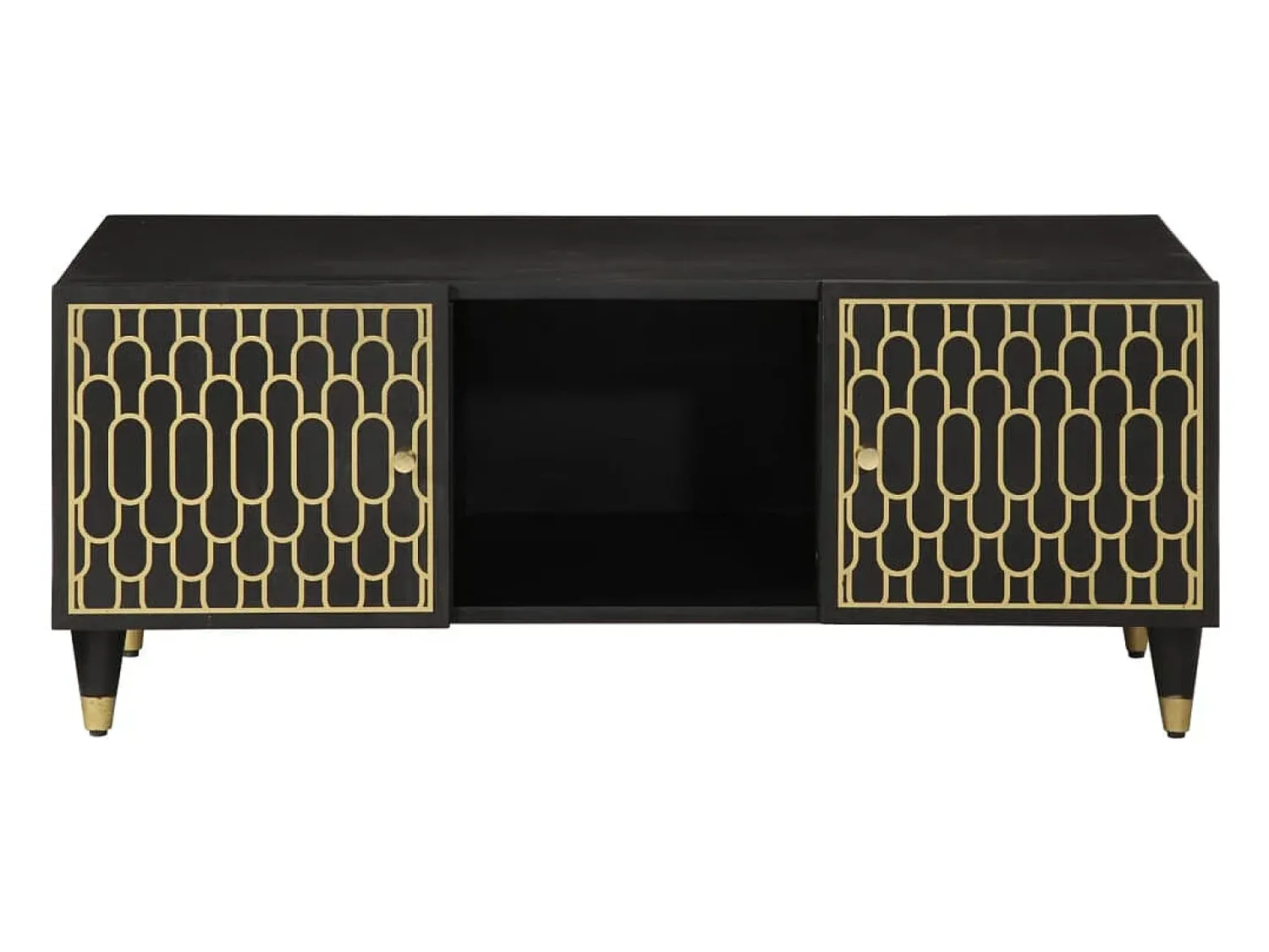 New Mesa de centro 100x54x40 cm madeira de mangueira maciça PT412550 Preto
