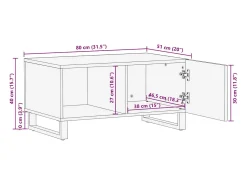 Mesa De Centro|vidaxl Mesa de centro 80x51x40 cm madeira de acácia maciça Multicor