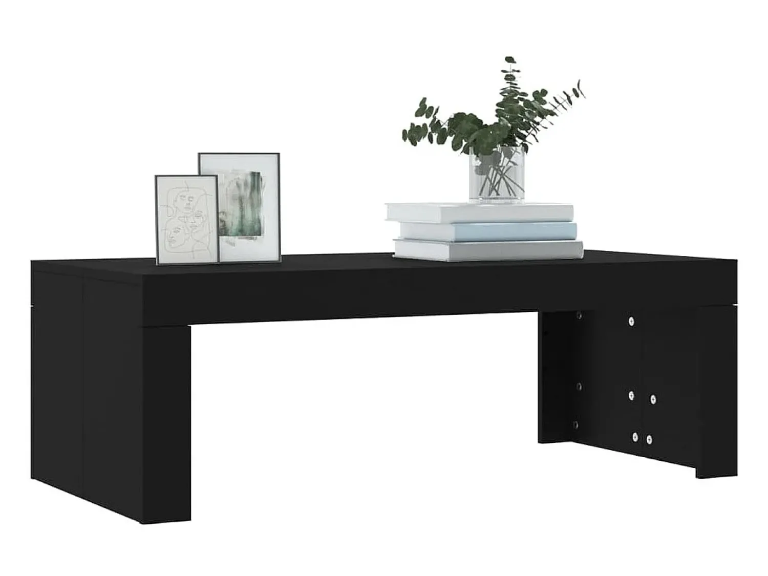 Mesa De Centro* Mesa de centro 102x50x36 cm madeira processada PT412960 Preto