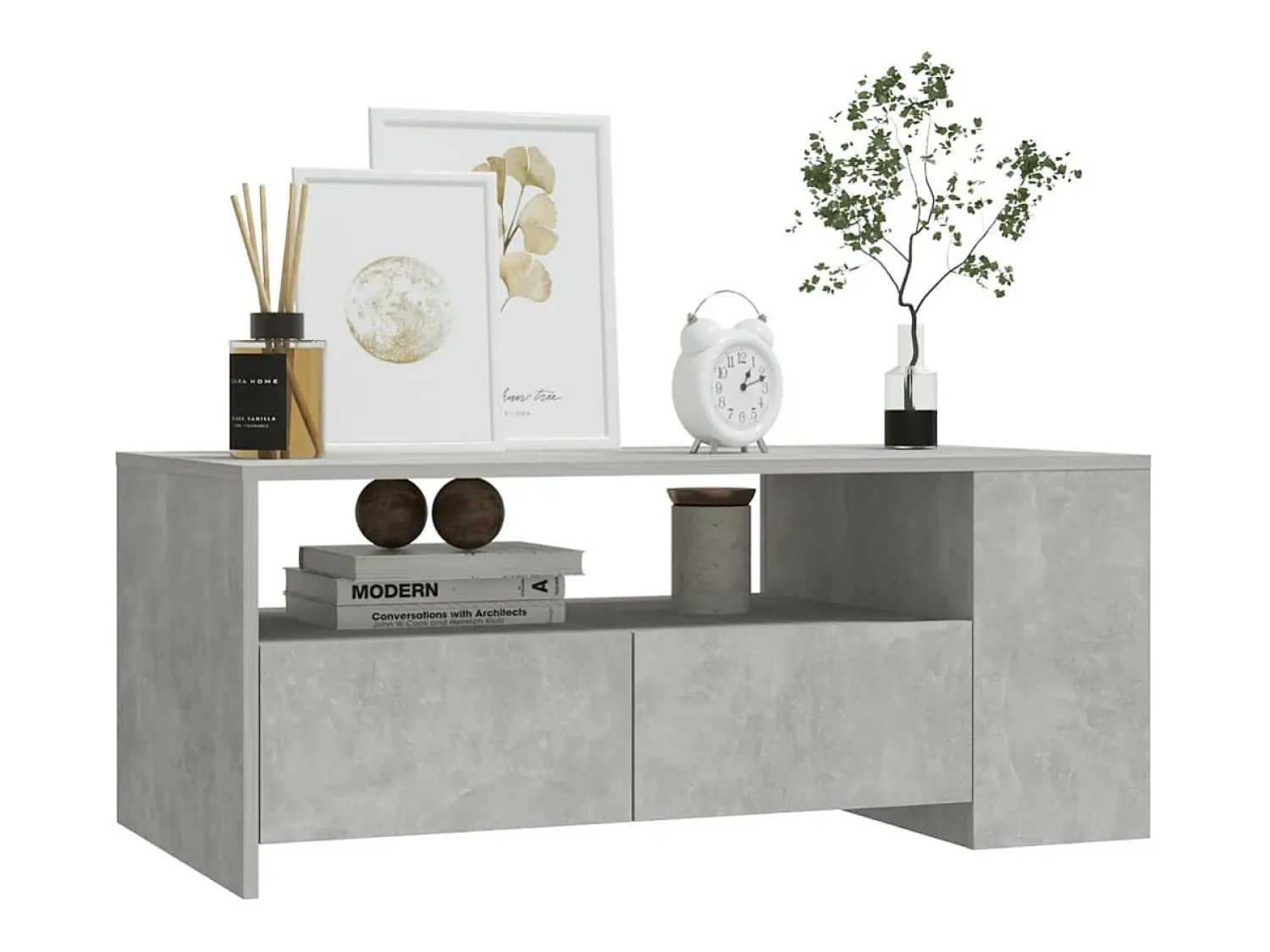 Mesa De Centro|vidaxl Mesa de centro 102x55x42 cm madeira processada cinza cimento Cinzento