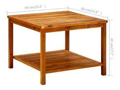 Best vidaxl Mesa de centro 60x60x45 cm madeira de acácia maciça Natural claro