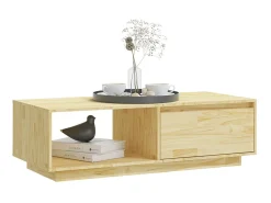 New Mesa de centro 110x50x33,5 cm madeira de pinho maciça PT803981 Castanho