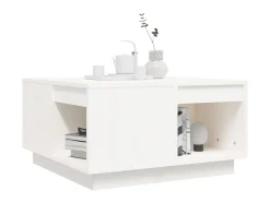 Mesa De Centro* Mesa de centro 60x61x32,5 cm madeira de pinho maciça PT963957 Branco
