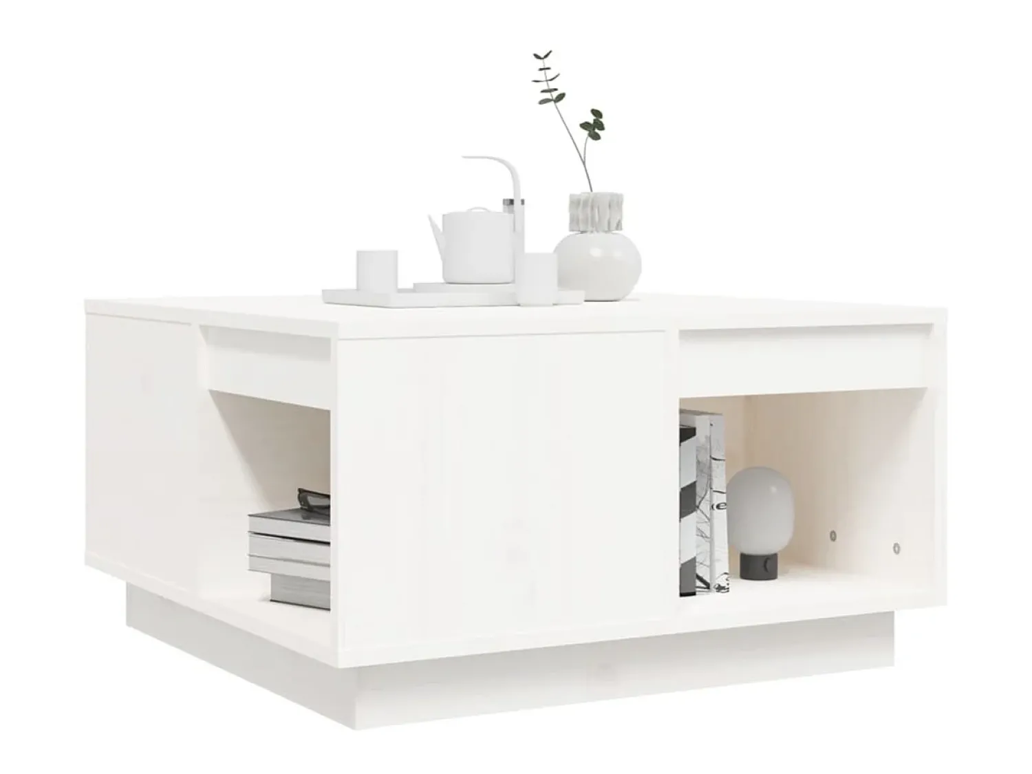 Mesa De Centro* Mesa de centro 60x61x32,5 cm madeira de pinho maciça PT963957 Branco