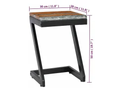 vidaxl Mesa de centro 30x30x50 cm madeira de teca maciça e poliresina^ Mesa De Centro