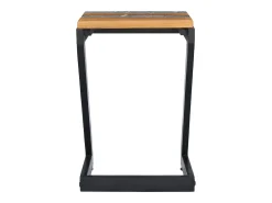 vidaxl Mesa de centro 30x30x50 cm madeira de teca maciça e poliresina^ Mesa De Centro