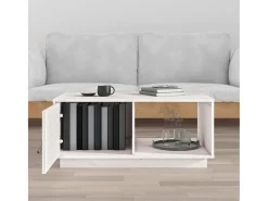 Mesa De Centro| Mesa de centro 80x80x35,5 cm madeira de pinho maciça PT569586 Branco