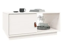 Mesa De Centro| Mesa de centro 80x80x35,5 cm madeira de pinho maciça PT569586 Branco