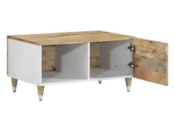 Mesa De Centro*vidaxl Mesa de centro 80x50x40 cm madeira de mangueira maciça Natural claro
