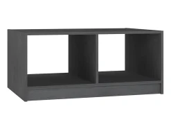 Hot Mesa de centro 75x50x33,5 cm madeira de pinho maciça PT571306 Cinzento